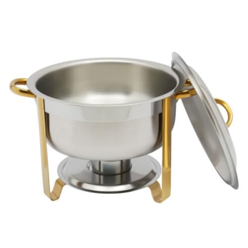 Konfiur 5L Edelstahl Chafing Dish, Speisenwärmer 42 * 32cm Wärmebehälter für Speisen, Buffetwärmer mit Scheuerschale Deckel und Kraftstoffpastenbehälter, für Buffet Catering Buffet Gastro und Party – Bild 5