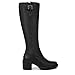 VIONIC Women's Sonora Fashion Boot, Black Leather Wide Calf, 8