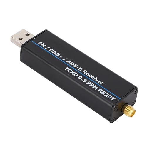 Récepteur RTL SDR RTL2832U R820T2 avec TCXO 0.5 PPM, Fréquence 0.1-1.7GHz, USB, Alliage d'Aluminium, pour Radio Amateur FM Aviation ADSB