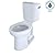 TOTO CST244EFR#01 Entrada Two-Piece Elongated 1.28 GPF Universal Height Toilet with Right-Hand Trip Lever, Cotton White