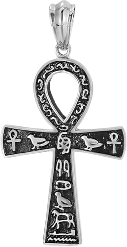Accessoires 925 collier d'amulettes vintage égyptien, pendentif argent sterling femme