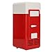 Mini Nevera para Dormitorio, Coche, Oficina, Dormitorio, Enfriador o Calentador de Latas Portátil de 5 V para Maquillaje de Bebidas de Alimentos, Refrigeración de Semiconductores de Nevera USB(Rojo)