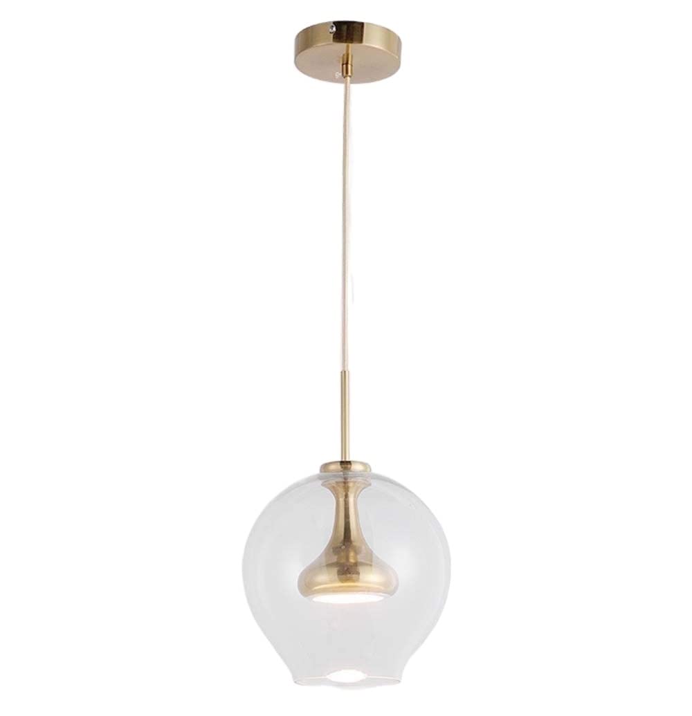 Lustre moderne à LED, luminaire suspension en verre scandinave et éclairage de salon