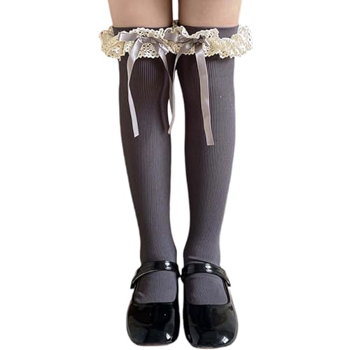 Fashion Calf Socks Bowknot Leg Warmer Long Over Knee Stockings Breathable For Children 3-13 Year Cosplay Legwear