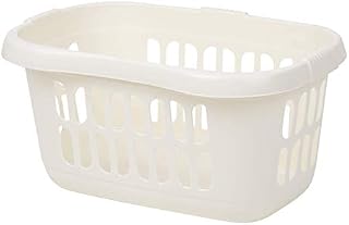 60 Litre Soft Cream Hipster Laundry Basket High Grade Plastic Washing Clothes Linen Storage Bin Tidy Household (1)