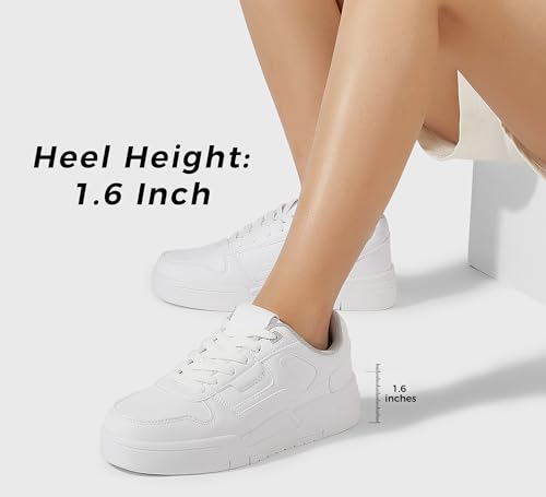 LUCKY STEP Women's Lace Up Fashion Casual Sneakers Low Top Walking Shoes Platform Comfort Non Slip Tennis Shoes4