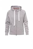 payper dallas+ lady felpa da donna sfiancata con cappuccio e zip intera, colore: melange grey, taglia: xl