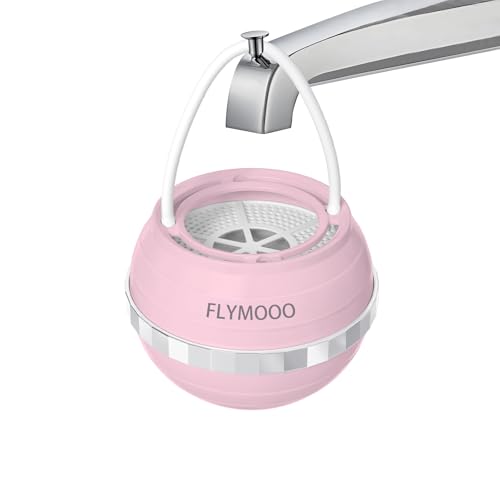 FLYMOOO Bath Filter for Tub, Bathtub Faucet Water Filter with 8 Stages &amp; 2,500 Gallons of Filtration to Reduce Contaminants for Softer, Smoother Skin (Pink)
