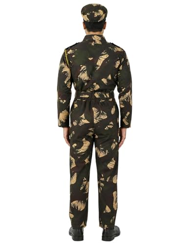 Image of BookMyCostume Cotton para Military with Whistle Special Forces Professional Commandos Camouflage Print Fancy Dress Costume Adults S-M