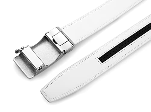 Image of Lingli Men's Belt,Ratchet Dress Belt with Automatic Buckle Brown /Black-Trim to Fit-35mm wide