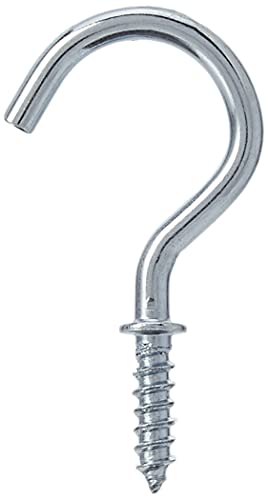 Merriway BH01111 (20 Pcs) Chrome Plated Mug Shouldered Cup Hooks 25 mm (1 inch) - Pack of 20 Pieces