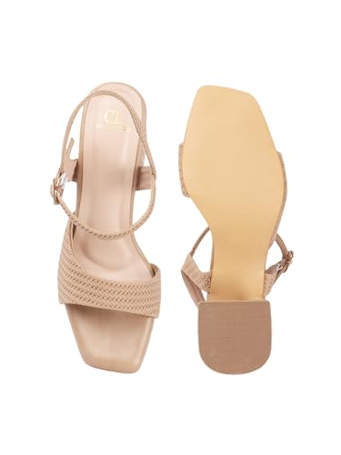 Image of Carlton London Women Stylish Fashion Embellished Sandals for Outdoor, Party, Wedding and Holidays with Block Heels