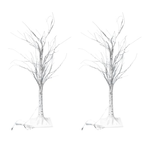 DOITOOL 2piezas Adorno Luminoso De Lámparas Diseño De Árbol Decoración De Mesa Para San Valentín y Cumpleaños