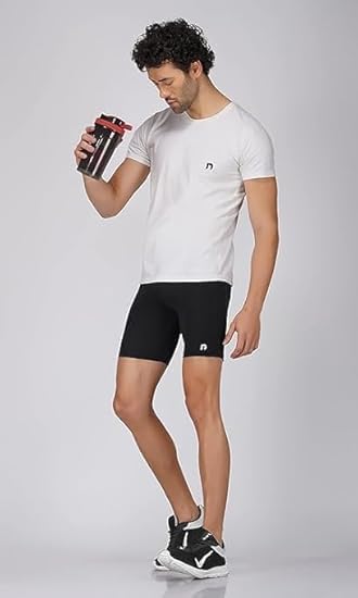Image of NEVER LOSE Gym Compression Men's Skin Tight Shorts with Mobile Pocket for Gym, Running, Cycling, Swimming, Cricket, Yoga, Football & Many More Sports