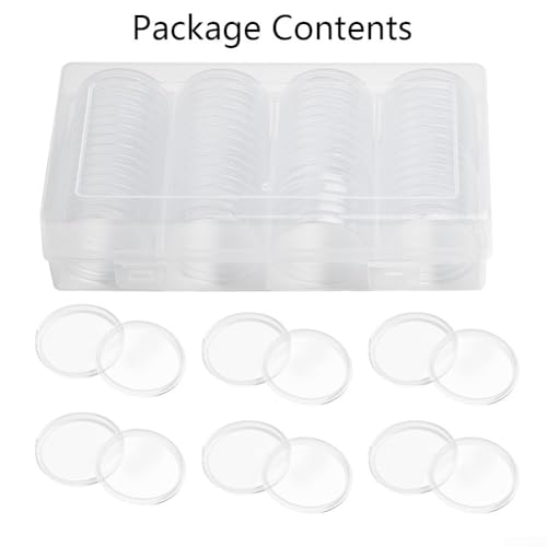 Contenedor transparente redondo para monedas 40mm miniatura 4