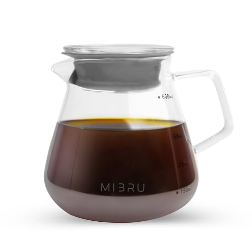 MIBRU Coffee server jug 600ML V60 coffee set Clear Heat Resi...
