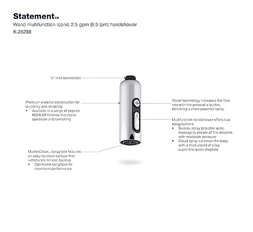 Kohler 26288-SN Regadera manual Statement 2F redonda miniatura 7