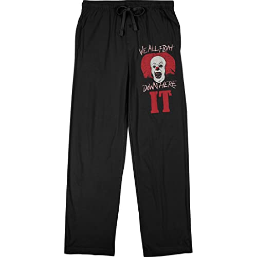 IT Classic 1990 We All Float Down Here Men's Black Graphic Sleep Pajama Pants