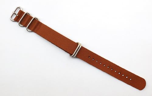 Image of 20mm Stech Nylon Nato Strap For Watch (Brick Brown) 25cms Length