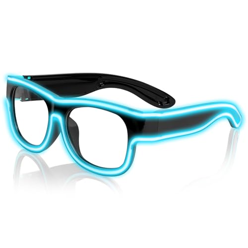 Ainiv Wireless Light Up Glasses - 3 Flash Modes LED Luminous Neon Party Rave Glow in the Dark for Parties DJ EDM 80s Halloween Christmas Festival Carnival Birthday