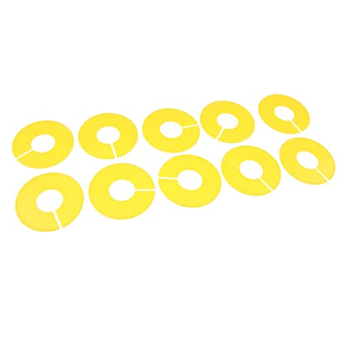 Gitohoni 10 Piezas Separadores Redondos para Perchas de Ropa Divisores de Tamaño para Armario Organizador para Perchas Etiquetas de Plástico Adecuados, Amarillo