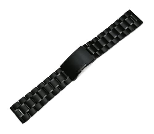 Correa de reloj de metal en plata maciza con eslabones resistentes de acero inoxidable