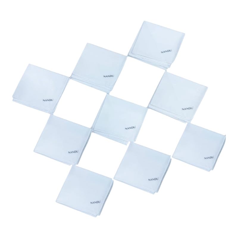 nandu Cotton Men Jaguard White Casual Style Handkerchief - Soft & Durable (50X50 cm)-picture-19