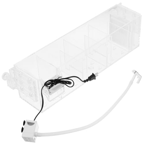 Toyvian Caja de Filtro Multifuncional para Pecera con Bomba Integrada, Sistema de Filtración Exterior Silencioso, 5 Compartimentos para Acuario, Herramienta de Filtración Colgante