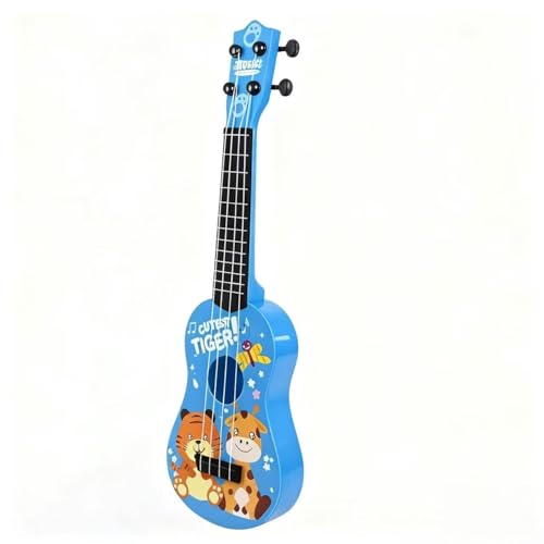 42cm Guitare Enfant Guitares et Instruments à Cordes pour Enfants, Guitare ukulélé pour Enfants avec 4 Cordes Ajustables (Bleu Profond)