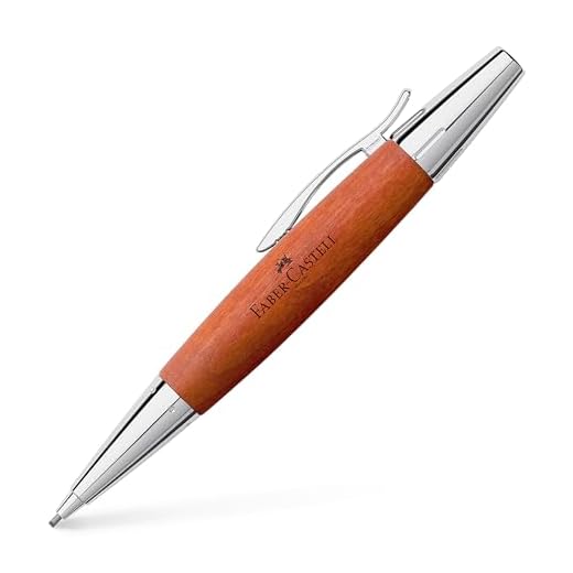 Faber Castell 138382 Emotion Mechanical Pencil, Wood & Chrome, Pear Tree, Brown, 0.06 inches (1.4 mm), Genuine Import