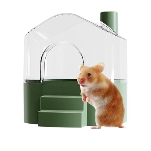 Hamster Sandbad Behälter – XXL Klare Bade-Sandbox für Hamster, Stabiles Kunststoffhaus, Sicher & Komfortabel | Optimal für Kleintierhabitate, hygienisches Baden, Buddeln, Aktivspiel, Rückzug und Schla