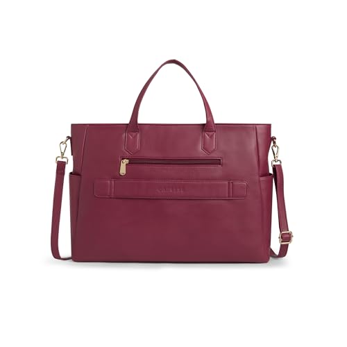 Image of Caprese Bow 15.6 Inch Large Laptop Bag for Women with Adjustable & Detachable Straps | Stylish, Durable, and Spacious with Multiple Compartments for Work, Travel, and Everyday Use