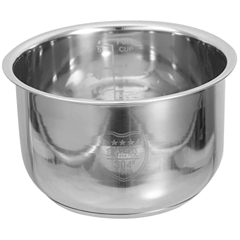 MAGICLULU 1pc Stainless Steel Rice Cooker Inner Pot 2L Round Rice Cooker Replacement Pot Inner Cooking Bowl Rice Maker Cooker Pot for Home Kitchen Cover
