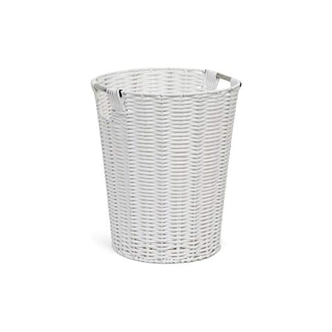 Arpan White Resin Round Waste Bin Cover