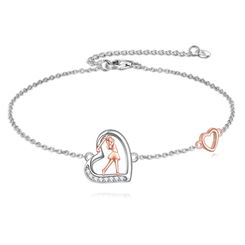 Bracelet de sport cœur en argent 925, le cadeau idéal pour femme active