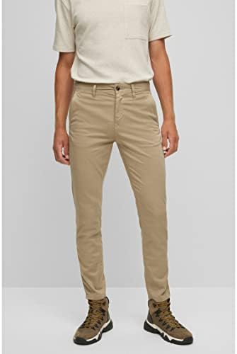 3. Bild von BOSS Herren Schino-Taber-1 D Tapered-Fit Chino aus überfärbtem Baumwoll-Satin mit Elasthan-Anteil