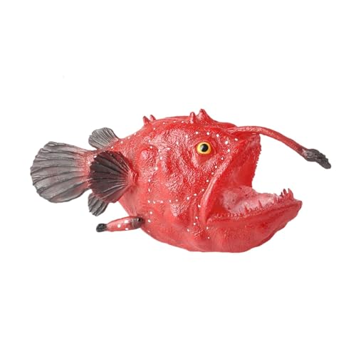 Luwecf 海魚模型、アンコウのフィギュア、デスクトップの飾り、装飾、リアルな海洋動物模型、子供、男の子、女の子向けの教育玩具