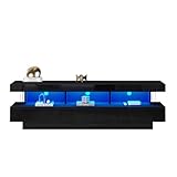Photo Gallery azkoeesy mobile tv da 160 cm con illuminazione a led e controllo app bluetooth, cassettiera con 3 cassetti e parete in vetro, nero lucido Photo Gallery azkoeesy mobile tv da 160 cm con illuminazione a led e controllo app bluetooth, cassettiera con 3 cassetti e parete in vetro, nero lucido