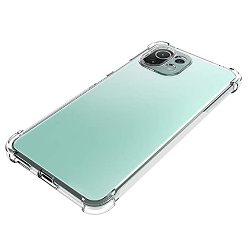Image of Lustree Back Cover Transparent Case Compatible with Xiaomi mi 11 lite 4G / Xiaomi 11 lite ne 5G| Slim Soft TPU Case, Anti-Scratch Cover with Four-Corner Protection Raised Camera Guard