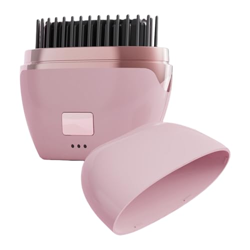 Cepillo alisador para el cabello – Mini peine caliente USB inalámbrico | Peluquero de cerámica antiquemaduras para cabello rizado, largo y corto | 3 ajustes de calor, calentamiento rápido, herramienta
