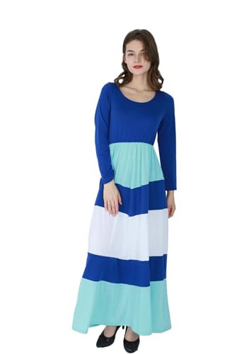 FLITAY Oversized Stripe Print Mommy and Me Dresses Spring Ruched Family Matching Dress Flared Hem Lightweight Dress3