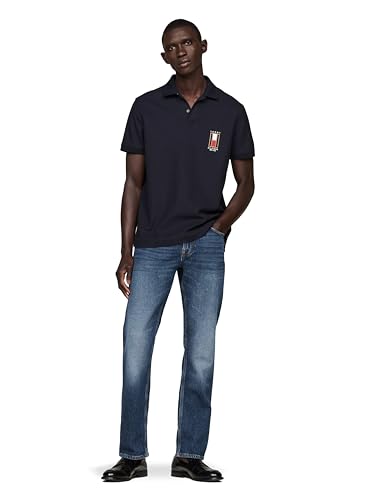 Tommy Hilfiger Men's Short Sleeve Casual Polo Shirts in Regular Fit with Stretch and Vertical Logo Designs4