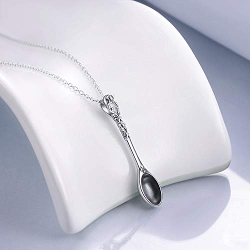 YAFEINI Spoon Necklace 925 Sterling Silver Spoon Pendant Necklace for Women Men Jewelry Gifts2