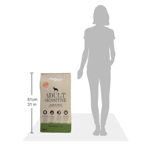 JUNZAI Premium-Trockenhundefutter Adult Sensitive Lamb & Rice 15 kg, Hundefutter Trocken, Dog Food, Hundefutter Aufbewahrung - at