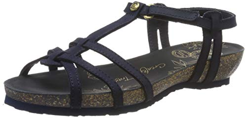 Panama Jack Dori Basics, Sandalia con Pulsera para Mujer, Azul (Marino B2), 40 EU