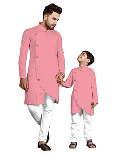 Image of Men's Cotton Blend Kurta Pyjama Set