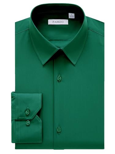 slim fit dress slacks Non-Iron Cotton Stripe Dress Shirt with Contrast Trim main image 1