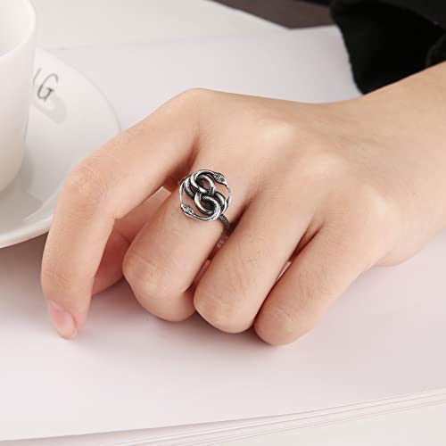 HZMAN Stainless Steel Snake Ring for Women Gothic Winding Animal Ring Jewelry Gift4