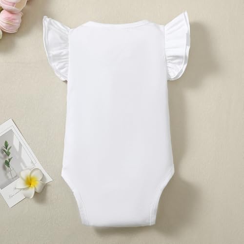 Magic Park 0-24M Infant Girl Romper Baby Girls Solid Color Bodysuit Toddler Ruffle Jumpsuit Shirts Casual Tops Baptism Shirt2