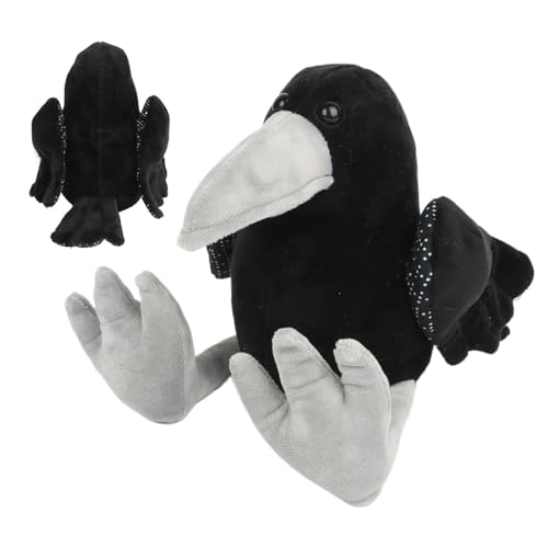 Black Crow Plushies – Plüschtier aus Plüsch, ein Plüschtier aus Cartoons | Raven Drohnen aus Plüsch, Plüschtier aus Plüsch, Karikose schwarz Rabe schwarz für Jungen